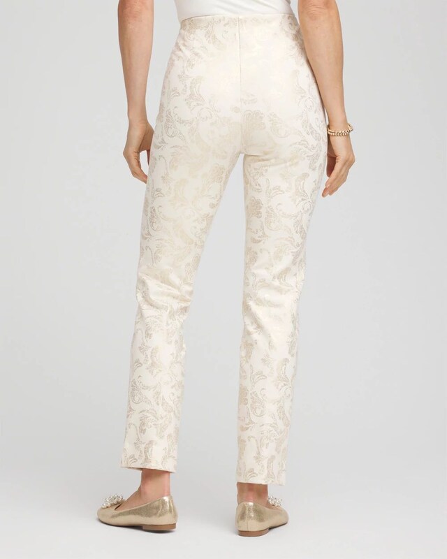Juliet Golden Foiled Slim Ankle Pants - image 3